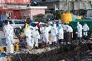방어진 앞바다 기름유출 방제 작업